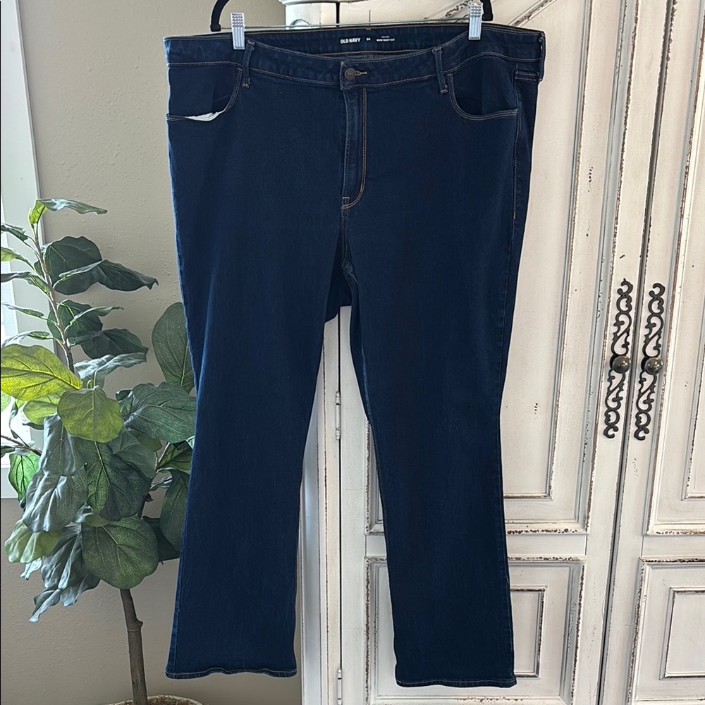 Old Navy Wow Boot Cut Jeans Women's Plus Size 24 Midrise Blue Denim Casual